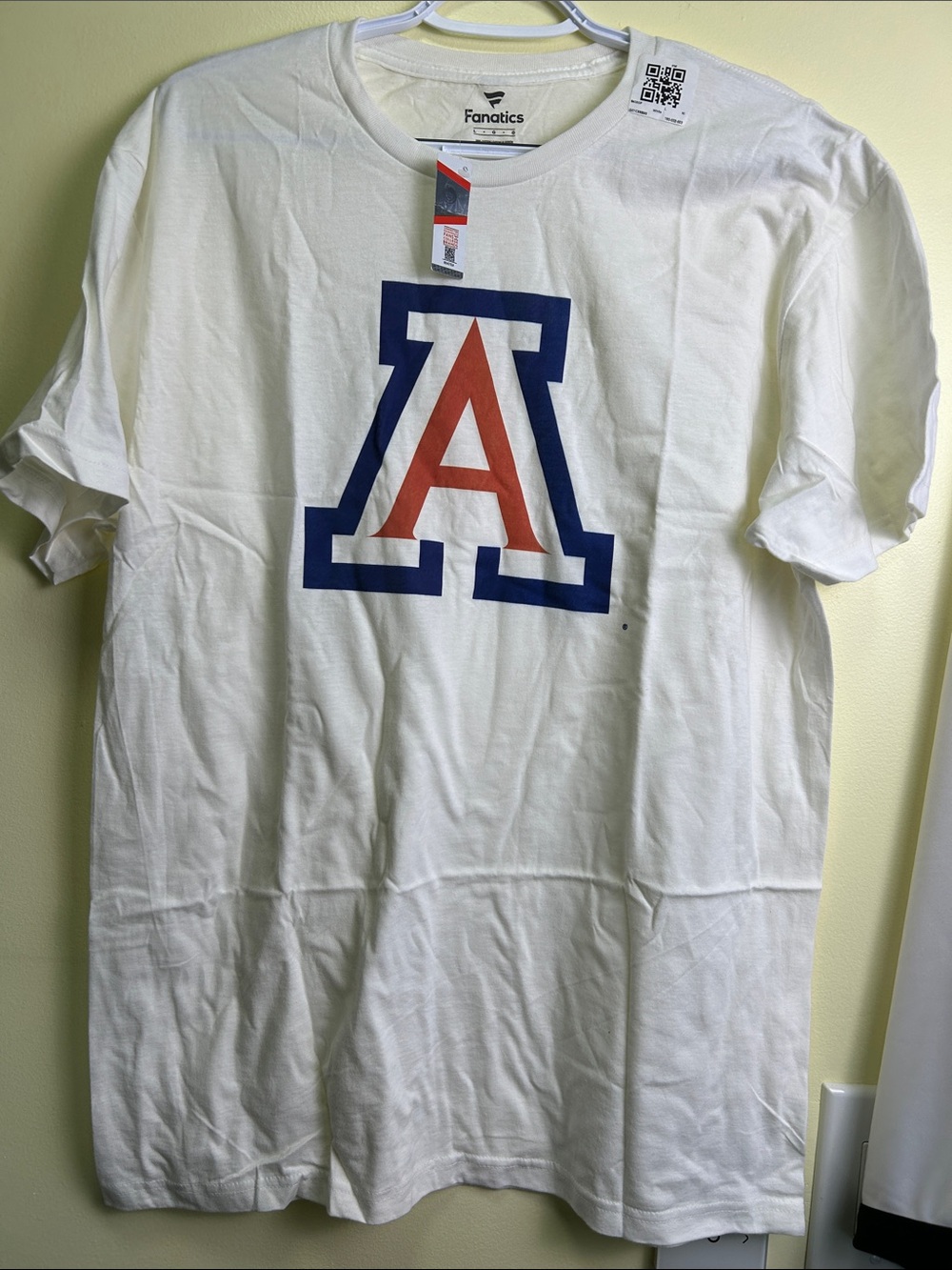 Fanatics White Short Sleeve T-Shirt with Blue and Red 'A' Logo